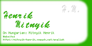 henrik mitnyik business card